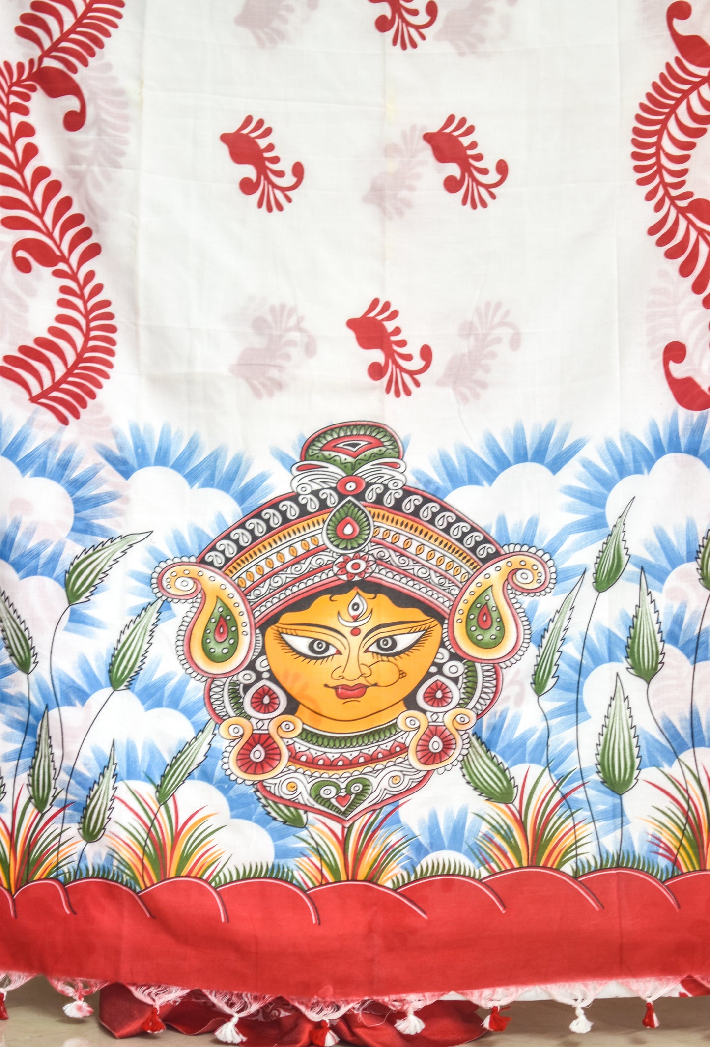 Maa Durga Pujor Saree Kash Phool