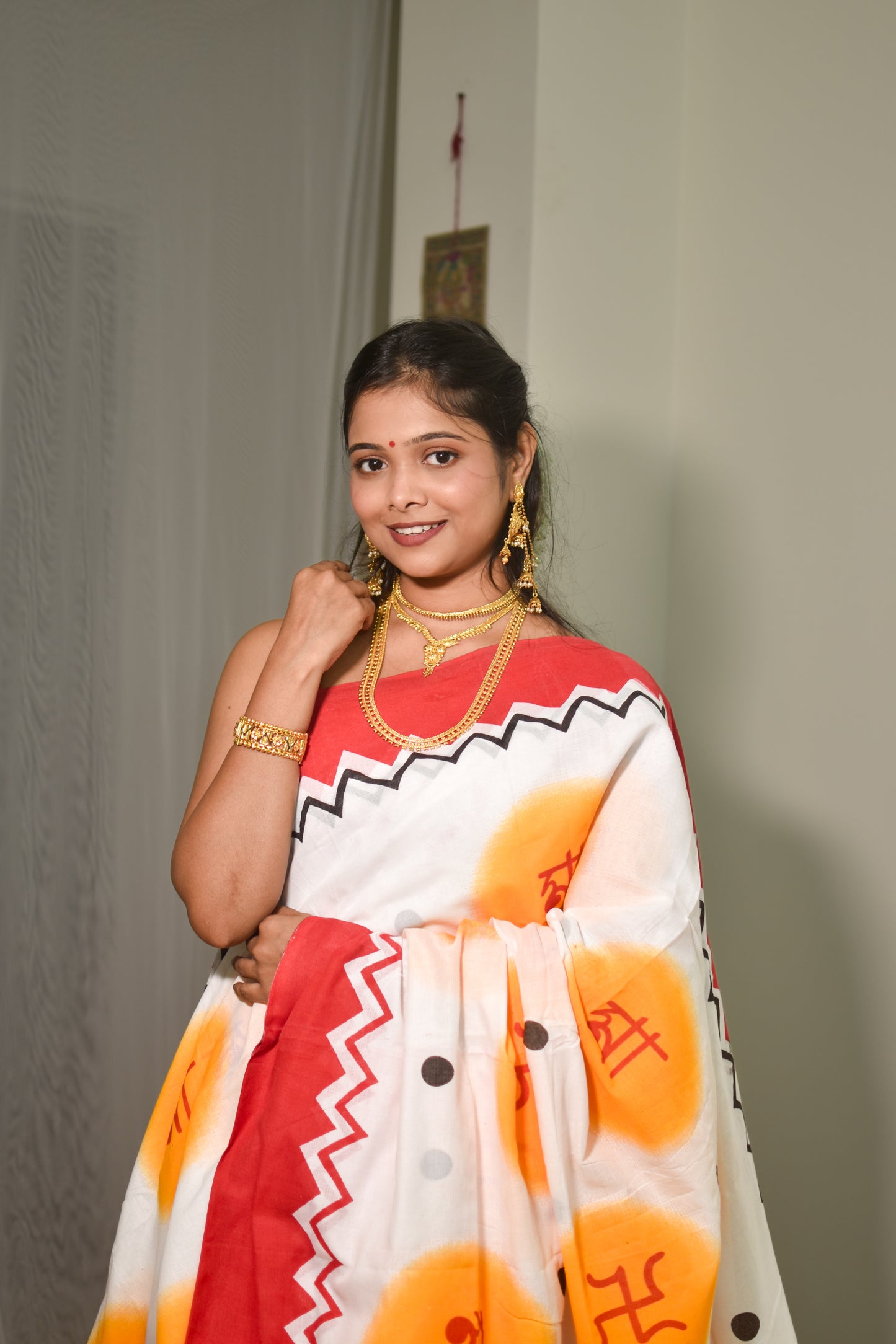 Maa Durga Pujor Saree Dhaki