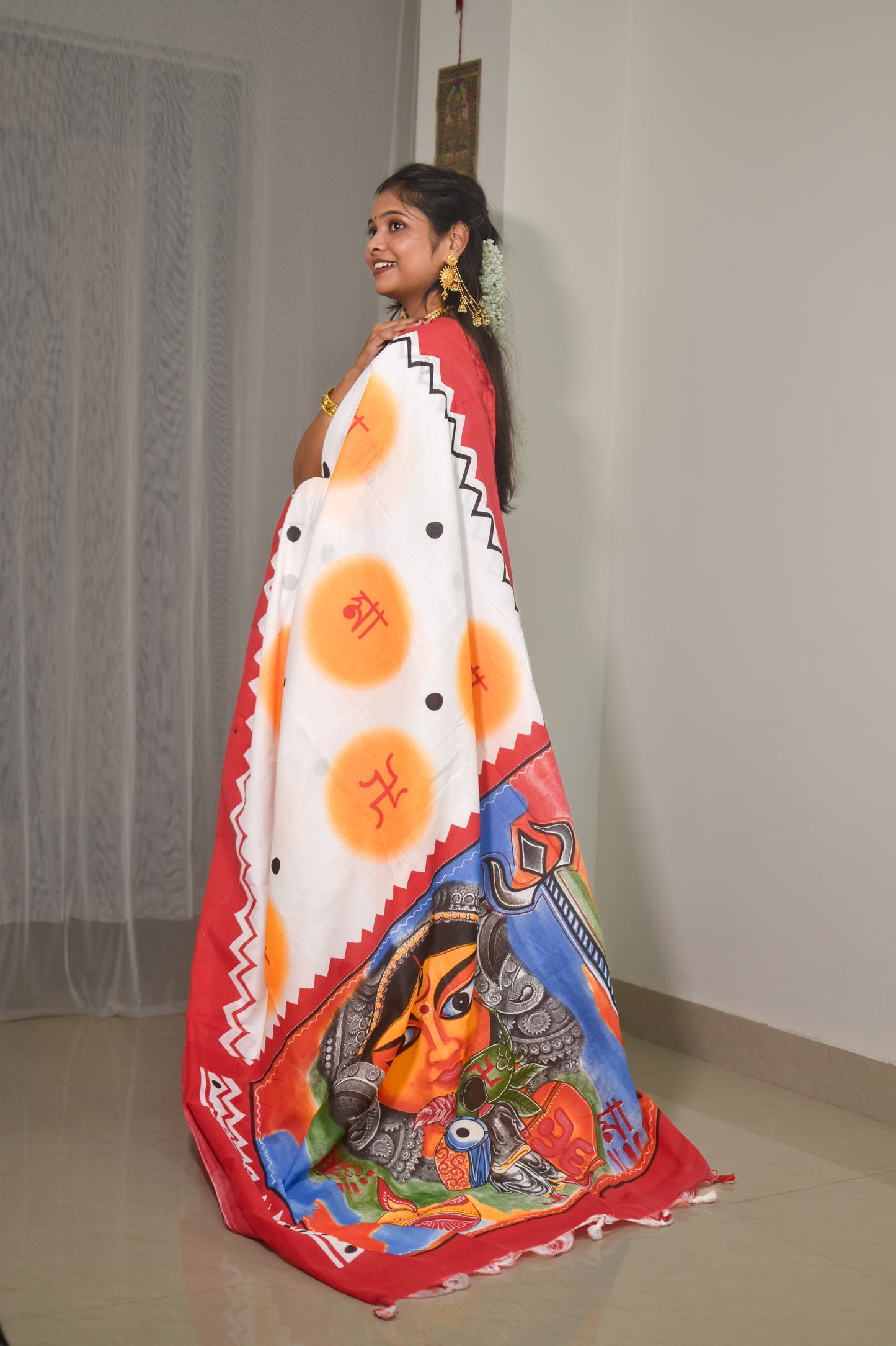 Maa Durga Pujor Saree Dhaki