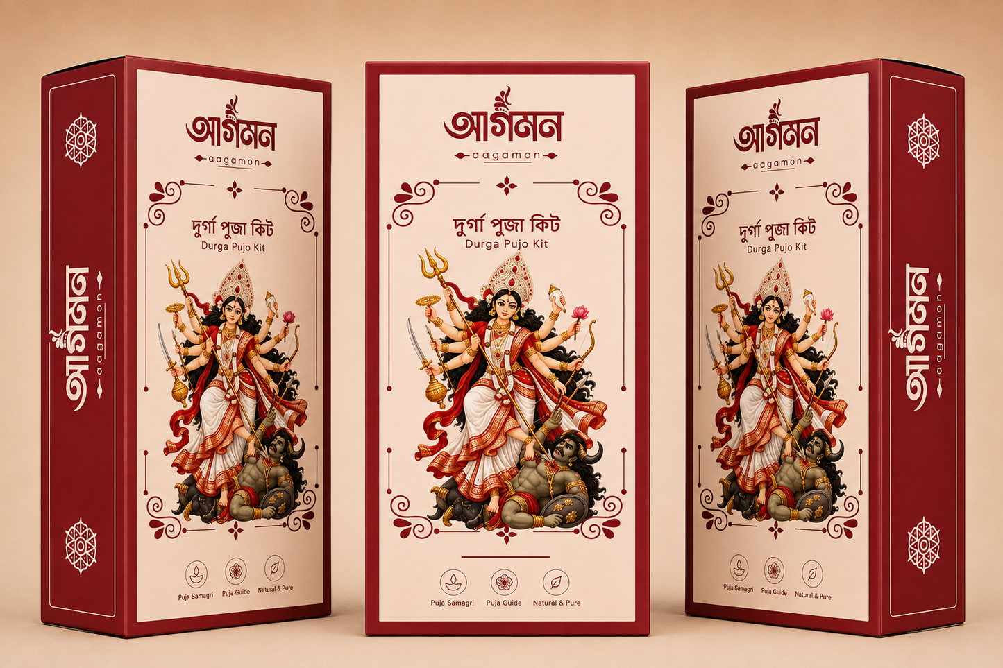 Aagamon | Durga Puja Kit | Complete Bengali Durga Pujo Dashakarma Samagri Set | Traditional Maa Durga Puja Essentials | Ready-to-Use Puja Kit for Shashthi, Saptami, Ashtami & Navami