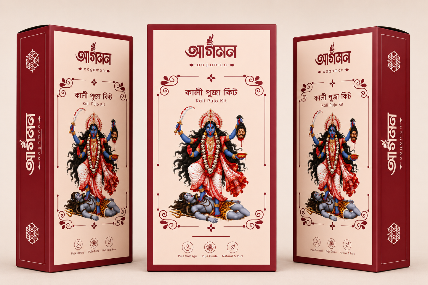 Aagamon Kali Puja Kit | Complete Bengali Kali Puja Samagri Set | Maa Kali Puja Essentials | Traditional Dashakarma Puja Items | Ready-to-Use Puja Kit for Home & Festival Worship