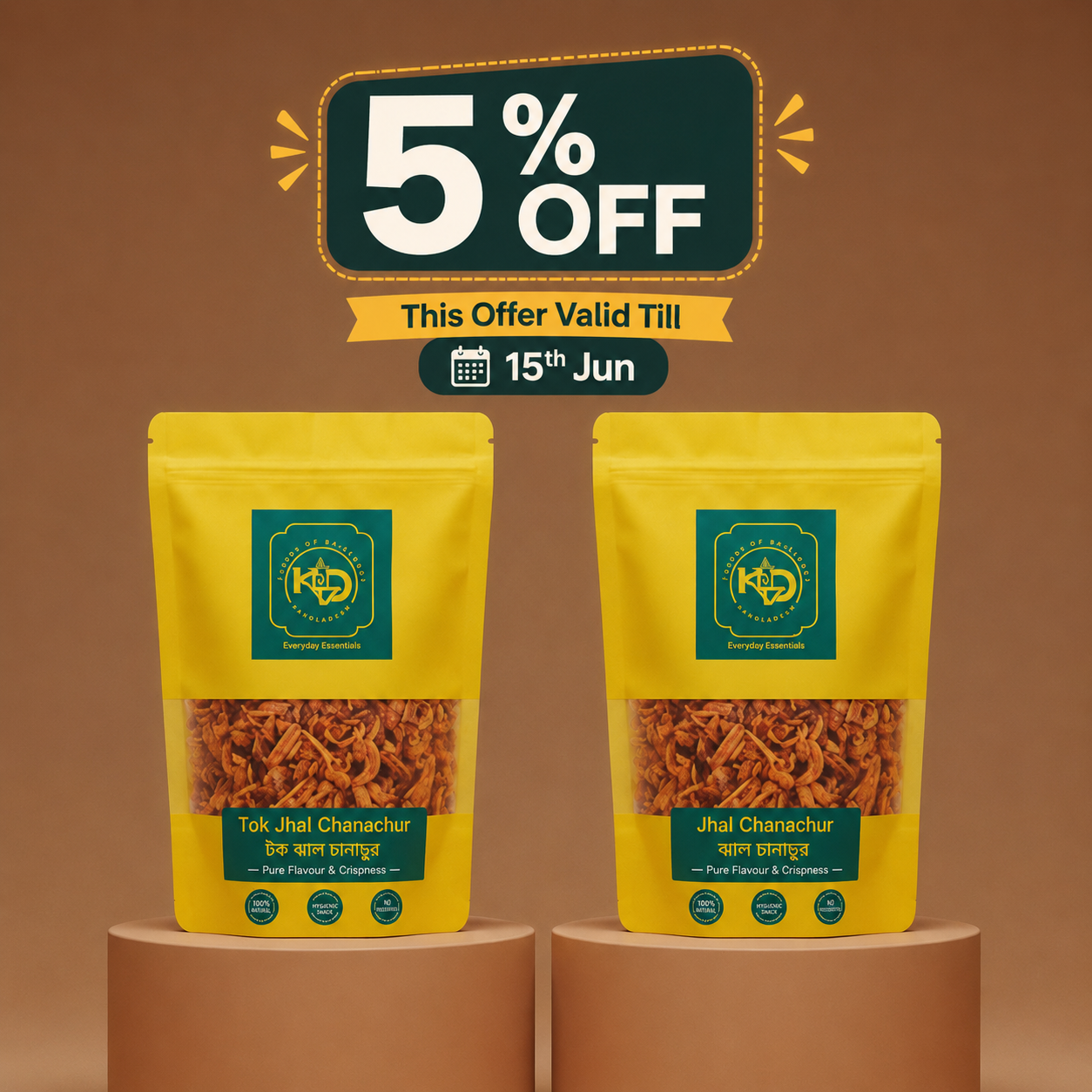 Combo Jhal Chanachur & Tok Jhal Chanachur 800g (400gx2)