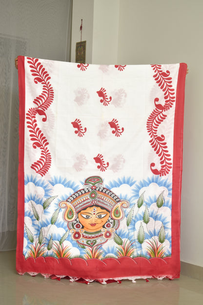 Maa Durga Pujor Saree Kash Phool