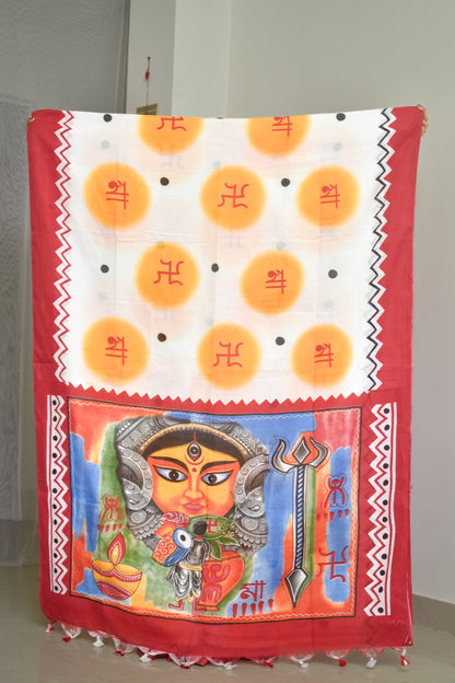 Maa Durga Pujor Saree Dhaki