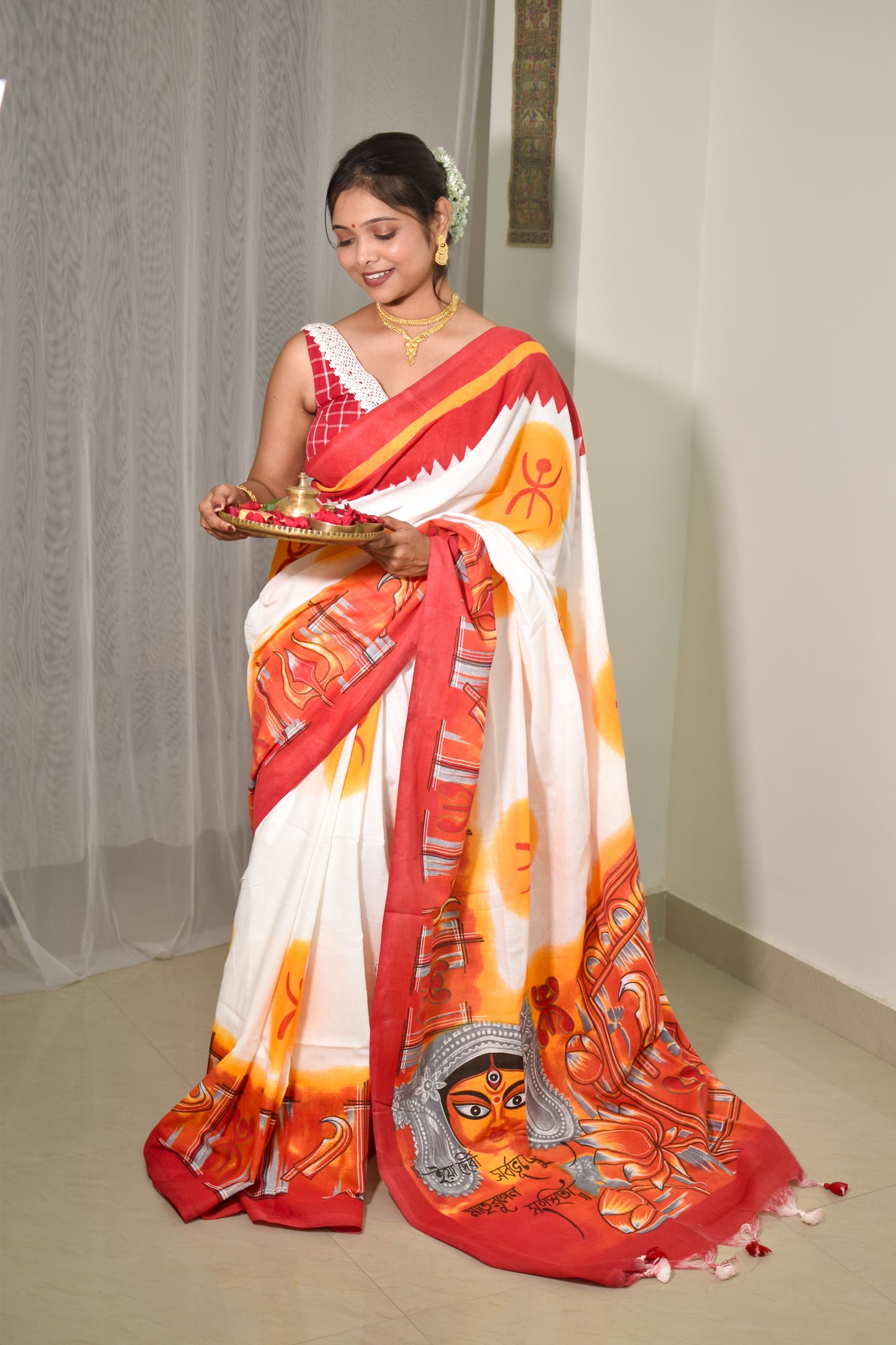 Maa Durga Pujor Sarees Paddo