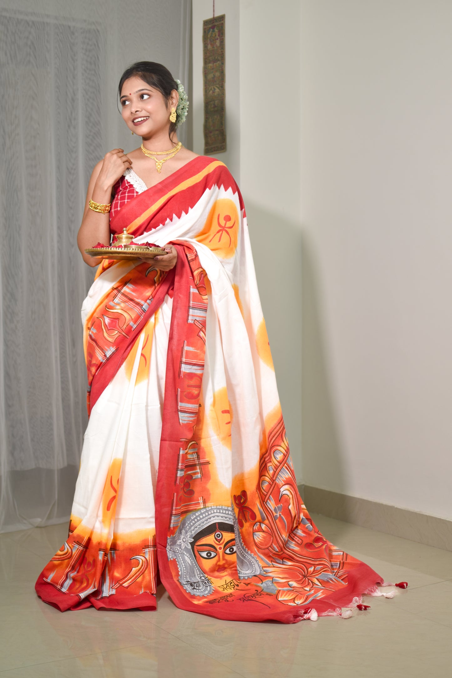 Maa Durga Pujor Sarees Paddo