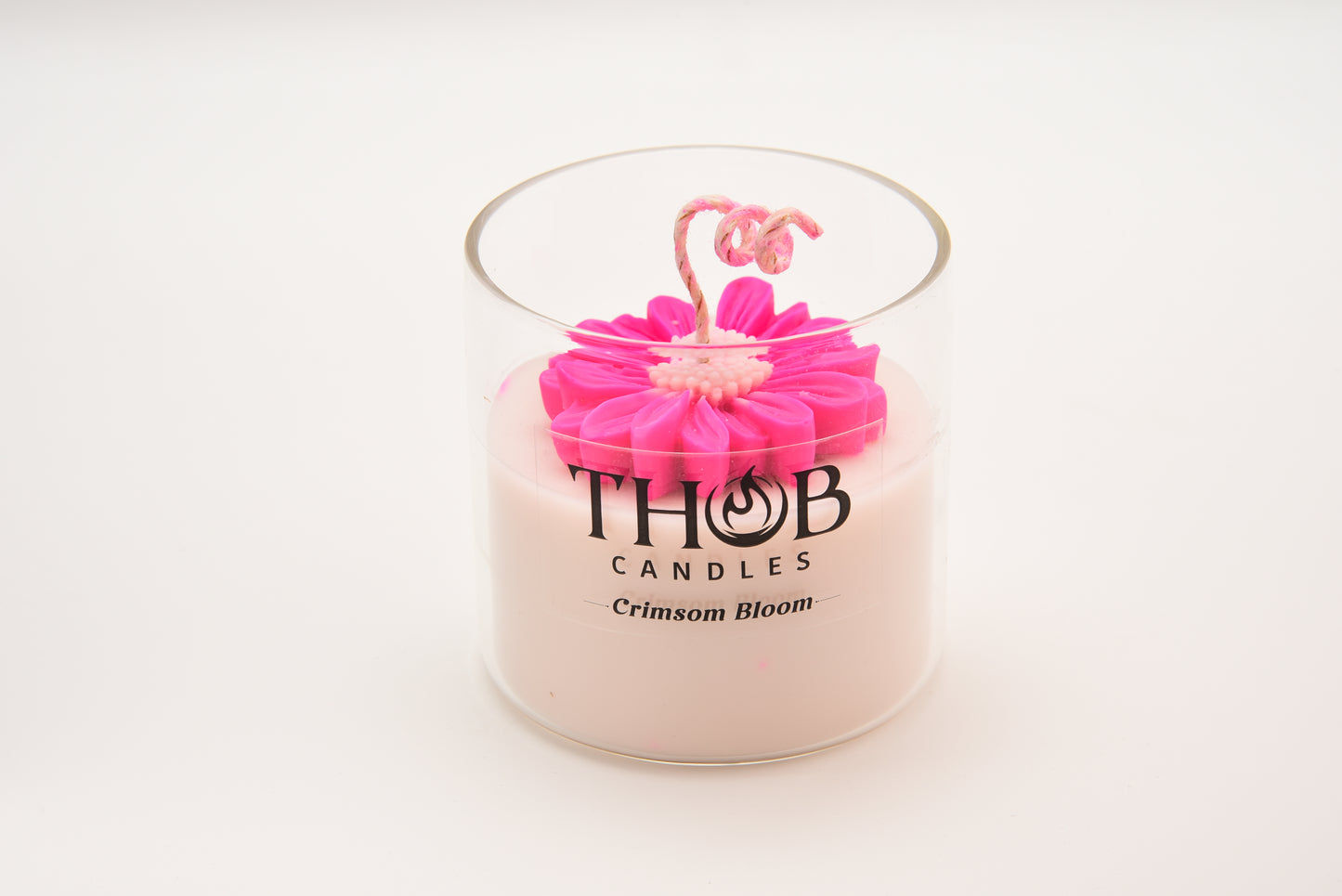 THOB Candles | Crimson Bloom | Handpoured Soy Wax Scented Candle | Floral Freshness of Daisy & Jasmine | Mood-Lifting Home Fragrance & Gift