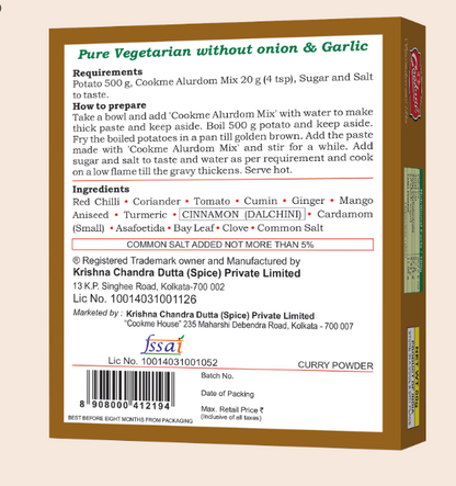 CookMe Alur Dom Masala 50g