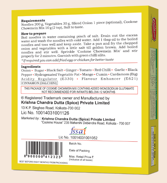 Cookme Chowmein Masala 50g