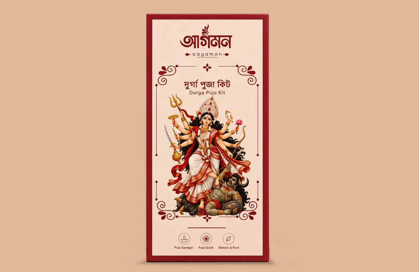 Aagamon | Durga Puja Kit | Complete Bengali Durga Pujo Dashakarma Samagri Set | Traditional Maa Durga Puja Essentials | Ready-to-Use Puja Kit for Shashthi, Saptami, Ashtami & Navami