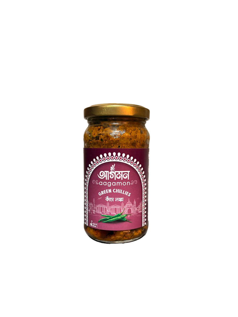 Aagamon Kacha Lanka Achar | Green Chili Pickle | 250g