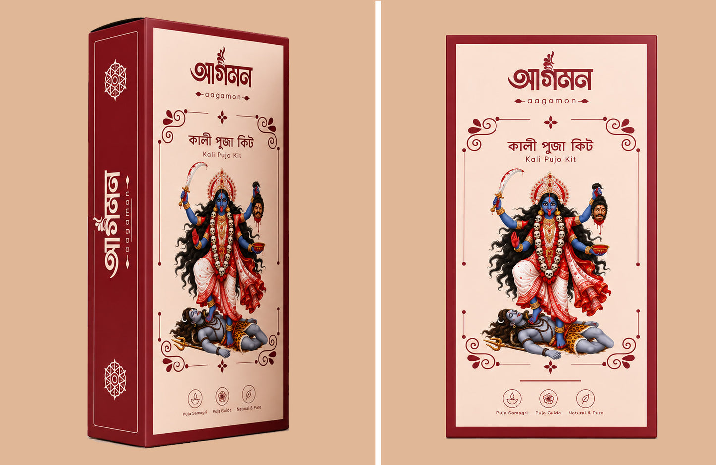 Aagamon Kali Puja Kit | Complete Bengali Kali Puja Samagri Set | Maa Kali Puja Essentials | Traditional Dashakarma Puja Items | Ready-to-Use Puja Kit for Home & Festival Worship